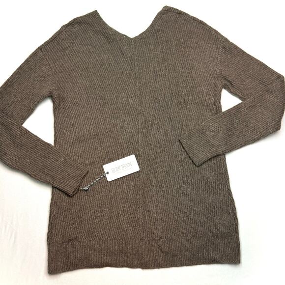 NWT Ruby Moon V Neck Ribbed Knit Sweater Small Cocoa Brown Pullover Soft Cozy - Picture 6 of 12